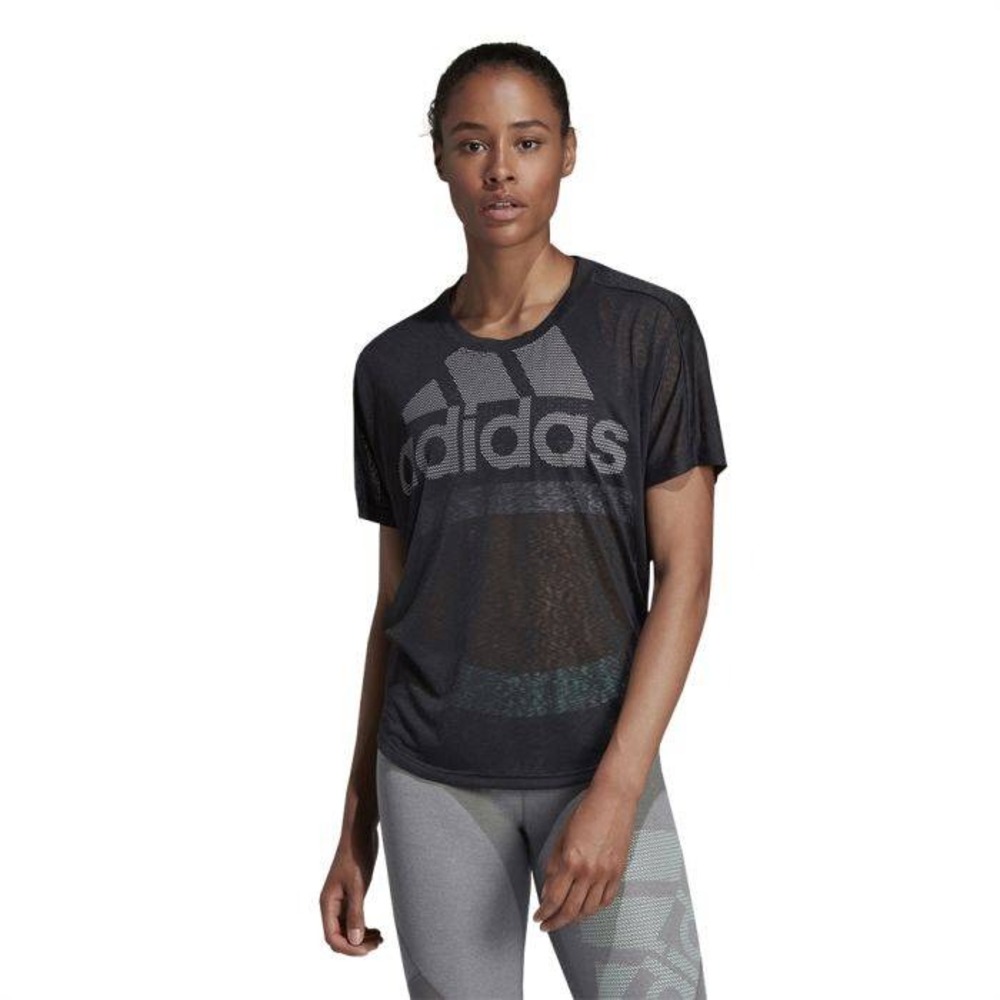Adidas Women's Black Magic Logo Short Sleeves Crew Neck T-Shirt Size Small